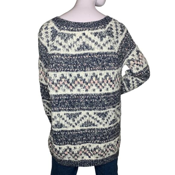 Garage Women Crewneck Sweater Size XS/S Chunky Knit Geometric Pattern Re… - Picture 4 of 10